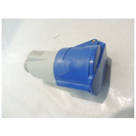 Prise fiche mobile 16A 3P+T 230V clapet bleu plastique droite protégée 9H étanche IP44 GEWISS GW62005