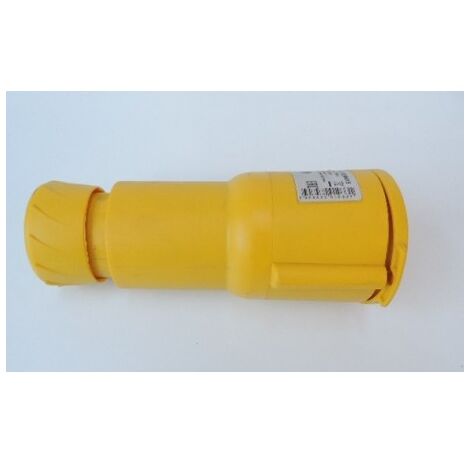Prise fiche mobile 3P+N+T 32A femelle clapet jaune 100..130V CA industrielle étanche IP44 PratiKa SCHNEIDER ELECTRIC PKY32M415