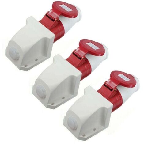 Prise Fiche Triphasée 16A 5 Broches IP44 Résistant Intempéries 380-415V 3P+N Terre