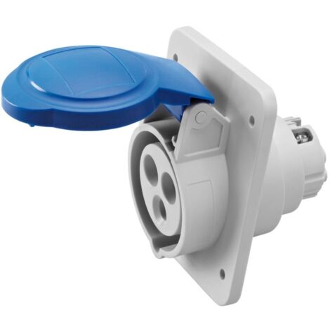 Prise fixe encastrée Gewiss 2P+T 32A IP44 bleu 220V GW62216H