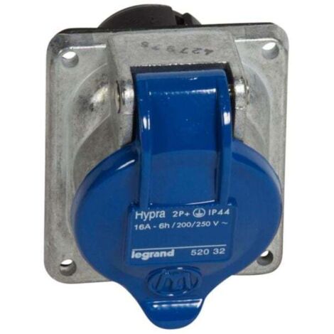 Prise fixe Hypra IP44 16A - 200V à 250V - 2P+T - métal - LEGRAND