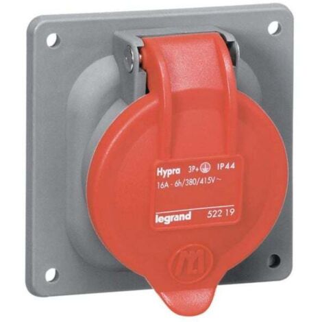 Prise fixe Hypra IP44 63A - 380V à 415V - 3P+T - plastique - LEGRAND