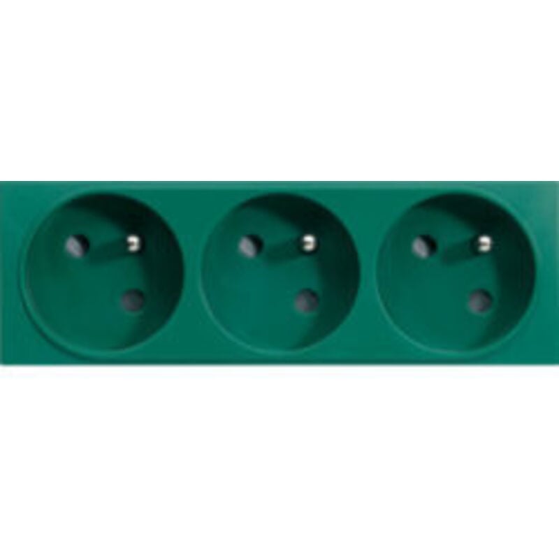 Prise de courant triple speciale goulotte gallery 2P+T 16A vert Hager WXF423V