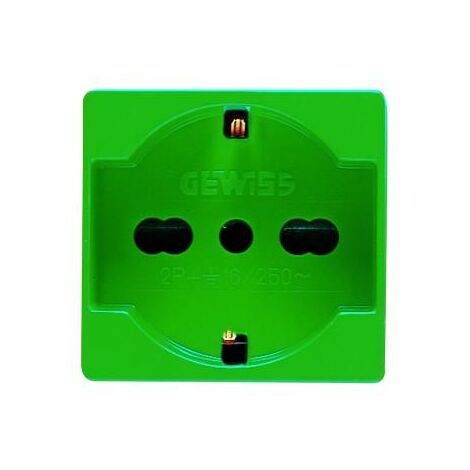 Prise Gewiss system unel allemande 10/16A verte GW20282