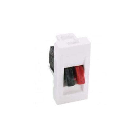 Prise haut-parleur 1 module avec bornier 4mm² - Mosaic - Blanc - 078750 - Legrand