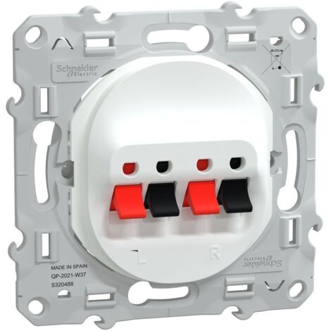 Prise Haut-Parleur 2 sorties Ovalis Blanche SCHNEIDER S320488