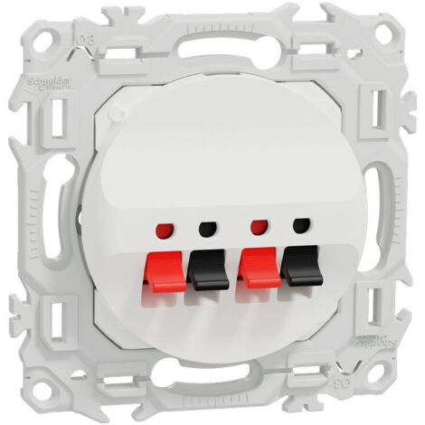 Prise haut-parleurs blanche Odace (S920488)