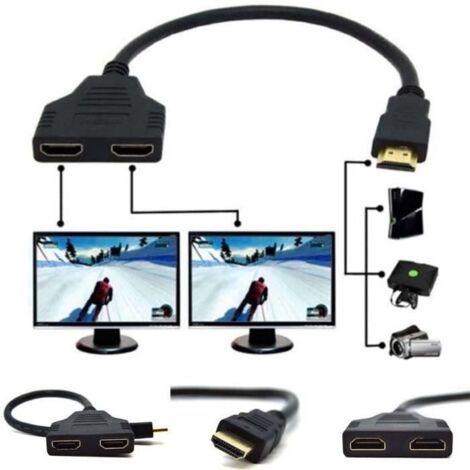 Prise HDMI Mâle vers Double HDMI Femelle Multiprise hdmi switch