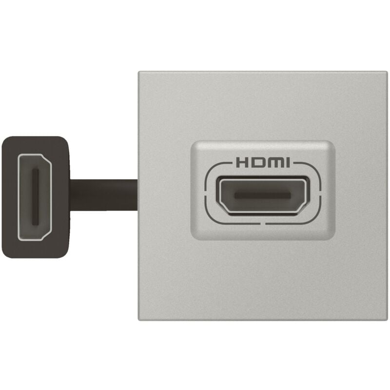 Legrand - Prise hdmi Type-A version 2.0 préconnectorisée Mosaic 2 modules alu 079279L