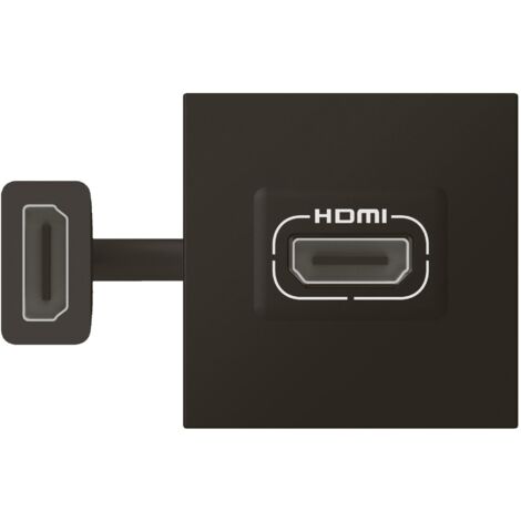 Prise HDMI typeA version 1.4 préconnectorisée Mosaic 2 modules noir mat (079479L)