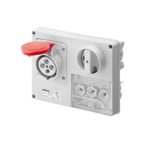 PRISE HORIZONTALE INTERVERROUILLÉE SANS FOND AVEC BASE PORTE-FUSIBLES 3P+N+T 16A 346-415V 50/60HZ 6H IP44 GEWISS GW66131