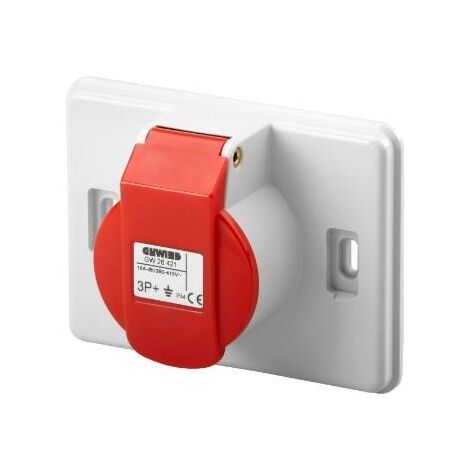 PRISE IEC309 3P+T16A 380V IP44 ENCASTR. GEWISS GW26421