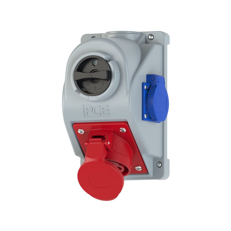 Prise industrielle avec interrupteur 0-1 16A 5P 400V 2P+T 230V IP44 combo-pol 960615411W PCE