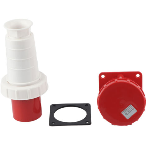 Prise industrielle aviation 5 broches + coupleur de câble IP67 étanche pour connecteurs triphasés avec socle encastré