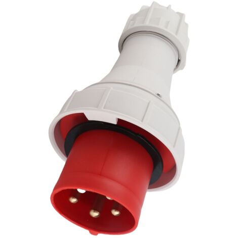 Prise industrielle CEE Connecteur d'aviation IP67 Preuve 5PIN 63A 220-415V Rouge pour l'extérieur