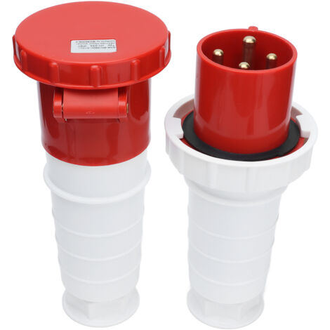 Prise industrielle étanche IP67 380V 63A 4 broches pour aviation - Connecteur triphasé robuste
