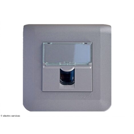 Prise informatique RJ45 Mosaic Legrand Alu complet  Griffes: Avec griffes