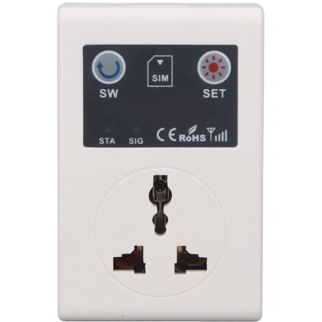 Prise Intelligente 10A avec Contrôle GSM, Commande à Distance par Téléphone Mobile, Prise EU 110‑220V pour Maison