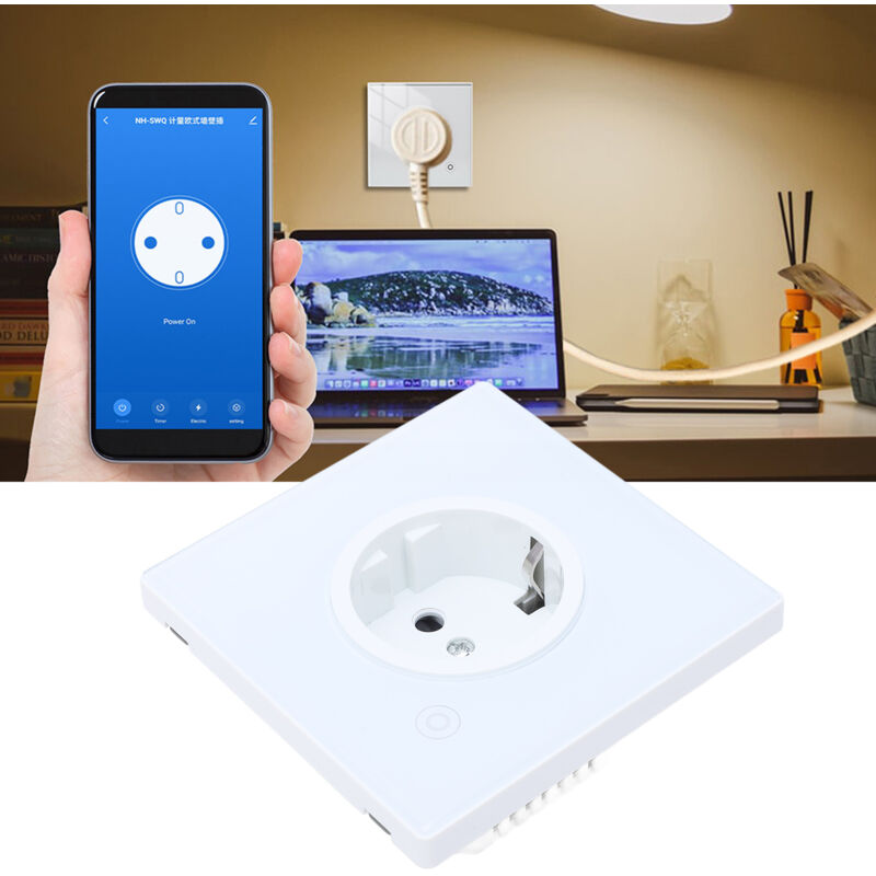 Trimec - Prise Intelligente 16A 1 Voie Panneau Mural Intelligent Blanc 95-245V-Version ZigBee