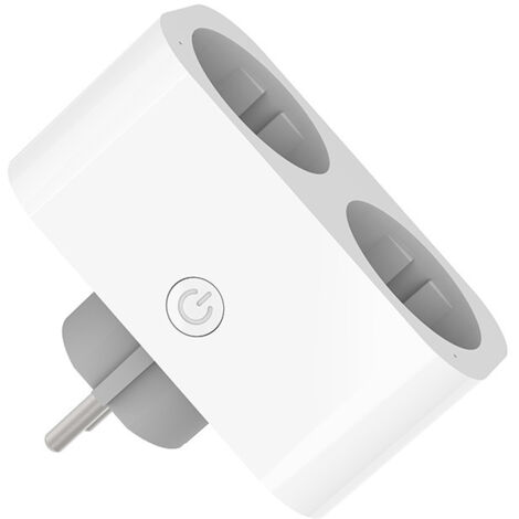 Prise Intelligente Double WiFi 16A avec Compteur d'Énergie - Contrôle Vocal via Alexa/Google Home, Programmateur, Surveillance de Consommation en Temps Réel - Compatible Tuya/Smart Life (220-240V, 50/
