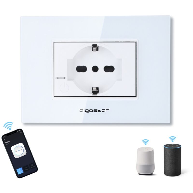Aigostar - prise intelligente wifi compatible avec alexa google assistant ios et android matix