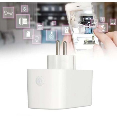 Prise intelligente Wifi Prise double prise Wifi Shunt double contrôle commande vocale interrupteur de temporisation Prise intelligente 2 en 1 AC 220‑--