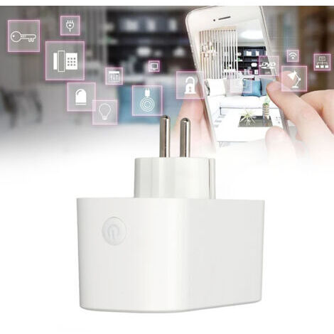 Prise intelligente Wifi Prise double prise Wifi Shunt double contrôle commande vocale interrupteur de temporisation Prise intelligente 2 en 1 AC 220‑--