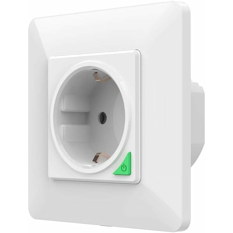 Ensoleille - Prise intelligente wifi, prise murale de contact de protection wlan 1 pièce encastrée, cadre magnétique de commande vocale à