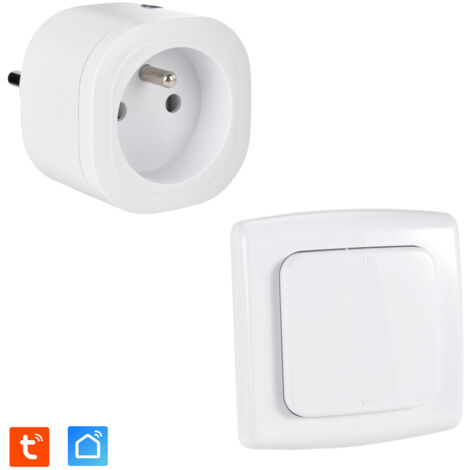 Prise intérieure 3680W connectée (Wifi + Radio fréquence) + Interrupteur ON/OFF Sans Fil compatible – Contrôle à distance & local