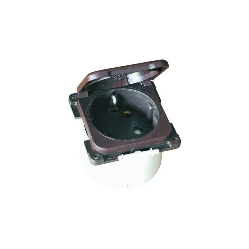 Imline - Prise intérieure avec volet de protection gris 12 v / 230 v