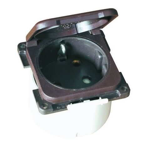 Prise intérieure avec volet de protection gris 12 V / 230 V