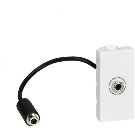 Prise Jack femelle 3,5mm pré-connectorisée Mosaic 1 module blanc LEGRAND 078779