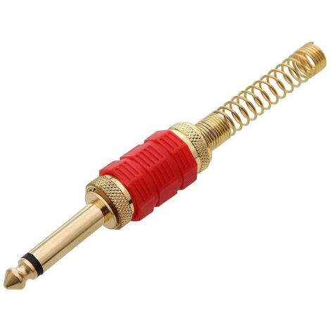 Prise jack mono plaquée or HQ rouge 6,3 mm