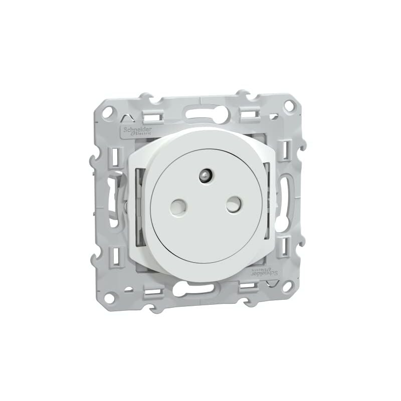 Schneider Electric - ovalis - prise 2P+T 16A affleurante - bornes auto - blanc - griffes montées - S320052C
