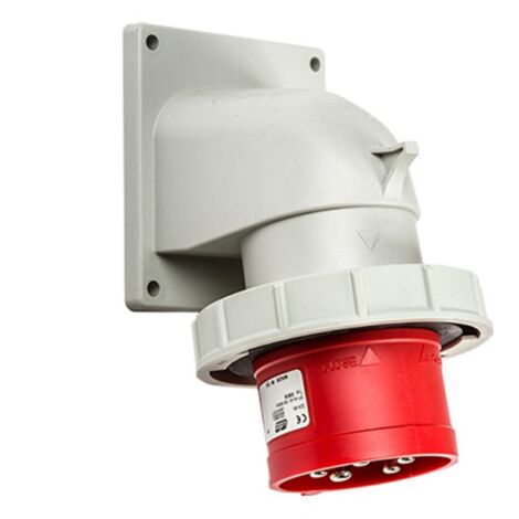 Prise mâle 3P+N+T 32A étanche IP44 ou IP67 à encastrer sur coffret - Étanche IP67 ou IP44 - IP67 - Embase mâle 3P+T+N - 32A - 380V
