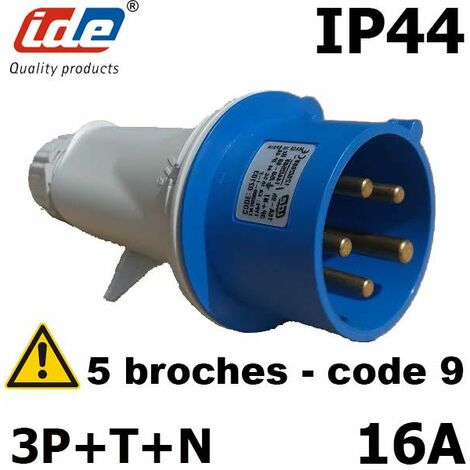 Prise mâle CEE 3P+N+T 16A étanche IP44