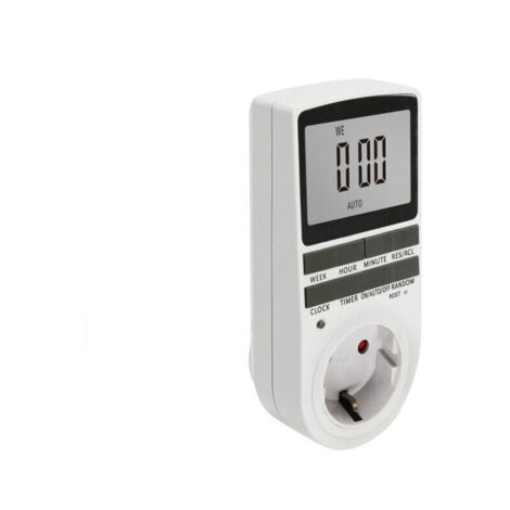 Prise minuterie, minuterie hebdomadaire 24 heures numérique, prise minuterie LCD minuterie avec 16 programmes de minuterie, compte à rebours minuterie hebdomadaire avec protection anti-effraction pour