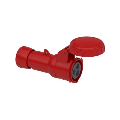 Prise mobile 16A 2P+T clapet rouge 380-415V CA industrielle étanche IP67 PratiKa