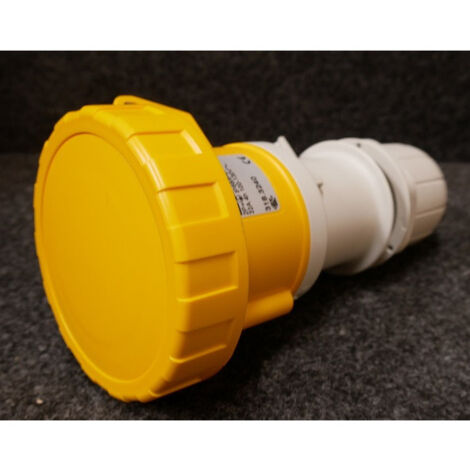 Prise mobile 2P+T 32A femelle clapet jaune 100-130V 50/60Hz 4h étanche IP66/IP67 OPTIMA