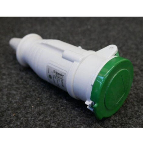 Prise mobile 3P 32A très basse tension 24-48V 100-200Hz femelle droite clapet de protection vert 4H IP44 Pratika SCHNEIDER