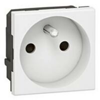 Prise Mosaic 2P+T - 2 modules - Bornes automatiques - Blanc - Legrand