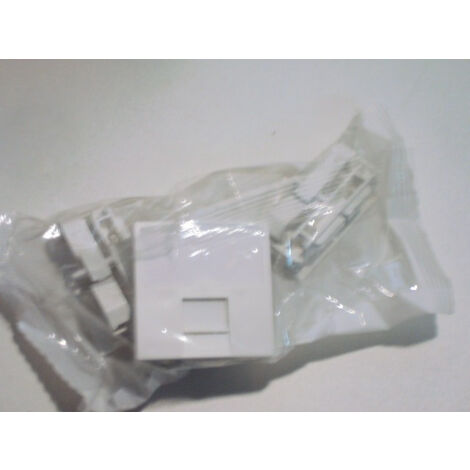 Prise mulimedia RJ45 FTP cat5E 2 modules type 45 blanche LOGIX PLANET 49054