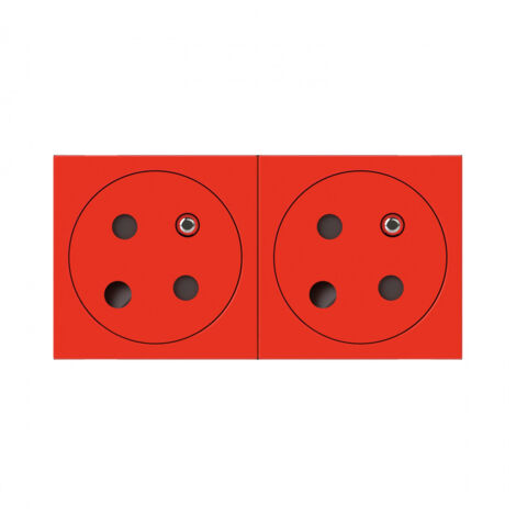 prise multi supports programme mosaic 2x2p+t ‚a detrompage ‚a 45‚  4 modules rouge