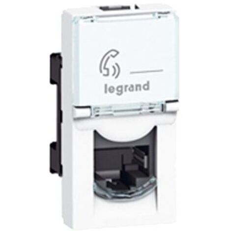 Prise Multimédia Blanche - Rj 45 - 1 Module - Pour Câble Cat 6 - Mosaic - Legrand