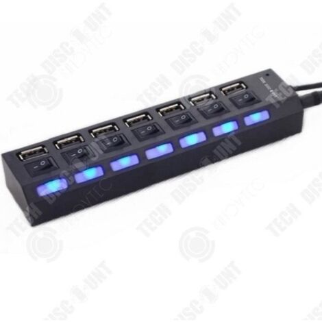 Prise multiple électrique interrupteurs alimentation Bloc Adaptateur Multi Parafoudre intelligent Ethernet 7 ports HDMI indépen