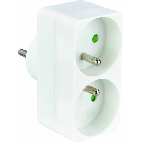 Prise Multiprise Biplite Dhome 2P+T 16A Blanc - Solution Électrique pour Habitat