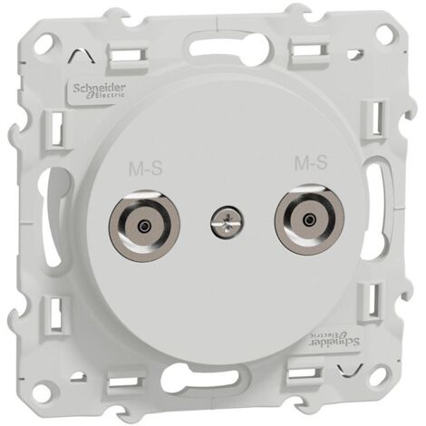 PRISE MULTISERVICE ODACE SCHNEIDER BLANC RAL 9003 S520457