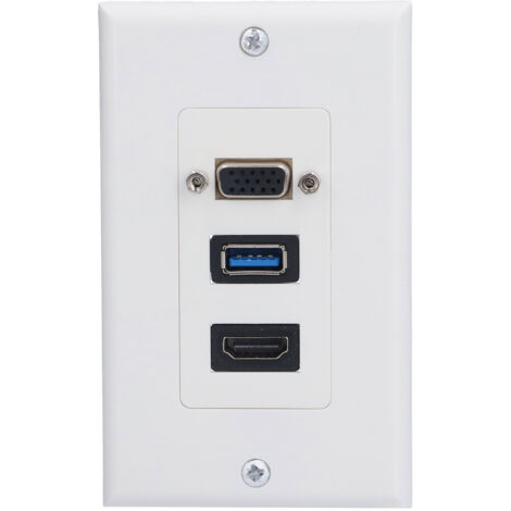 Prise murale audio-vidéo 5 Gbps, installation intégrée, panneau composite de port multimédia