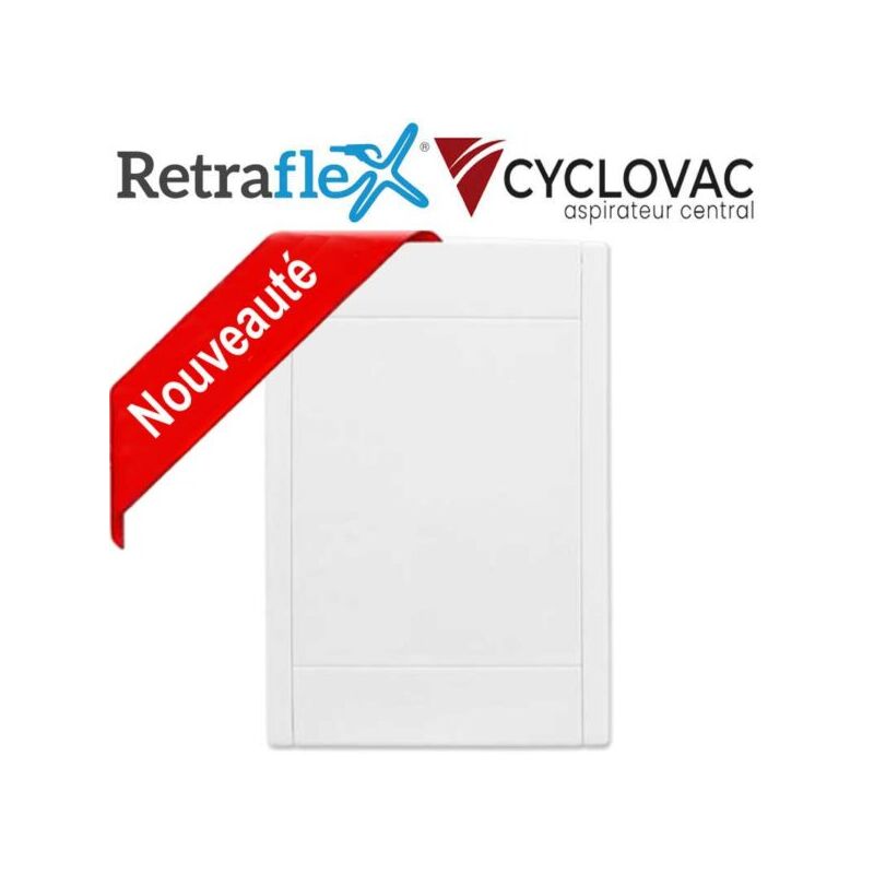 Prise murale blanche Rétraflex nouvelle génération, 20% plus petit que le premier modèle