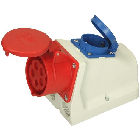 Prise murale CEE 16A 400V avec prise de courant de sécurité 92156F